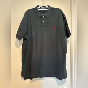 Vintage 90s Polo Ralph Lauren Mens Sz: XXL Black Polo Top. Red Pony.